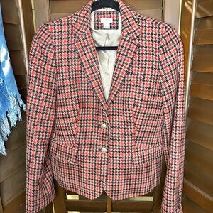 J.CREW Houndstooth Blazer Wool Blend Tweed Herringbone Gold
Button Size 6